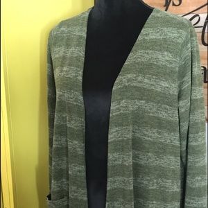 Long green cardigan sweater. LuLaRoe Sarah.